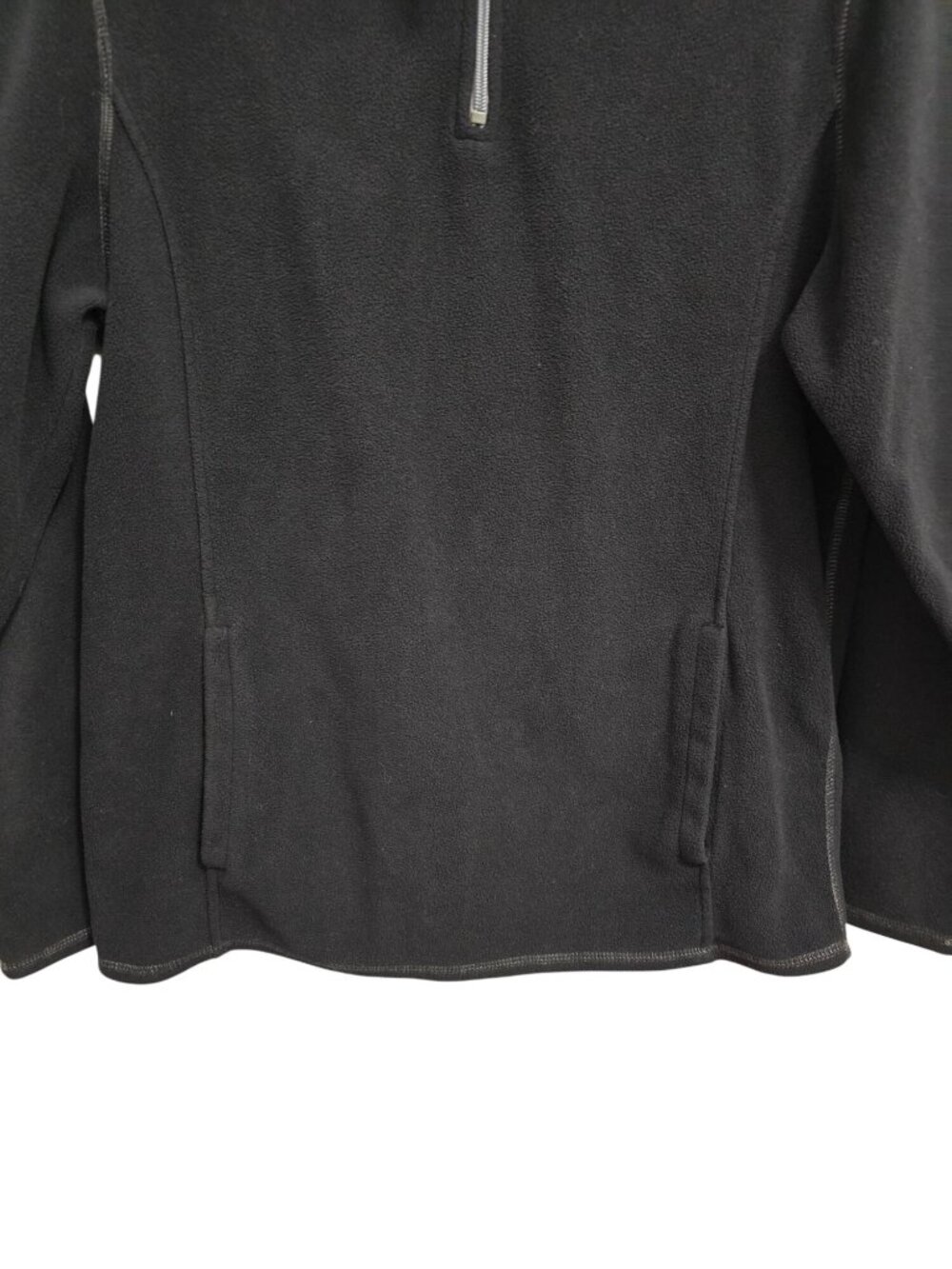 Men's Club Room Black 1/4 Zip Fleece Pullover Jacket Small Soft Polyester - Picture 3 of 7